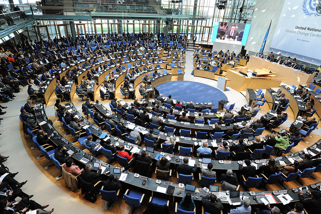 Trotz der Sitzordnung drehten sich die Klimaverhandlungen in Bonn für einmal nicht im Kries (Foto: UNFCCC)