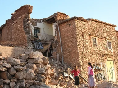 Schäden. Das Treffen findet nur einen Monat nach dem schweren Erdbeben in Marokko statt, dem 3000 Menschen zum Opfer gefallen sind. (Foto: Unbekannt / Marokkanisches Rotes Kreuz)