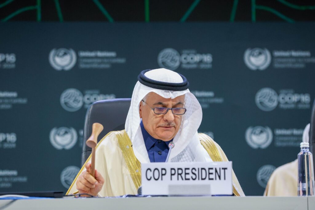 Vergeblich. Auch der Konferenzpräsident, der saudi-arabische Umweltminister Abdulrahman Abdulmohsen AlFadley, konnte die Länder nicht zu einer Einigung bewegen. (Foto: Anastasia Rodopoulou / IISD)